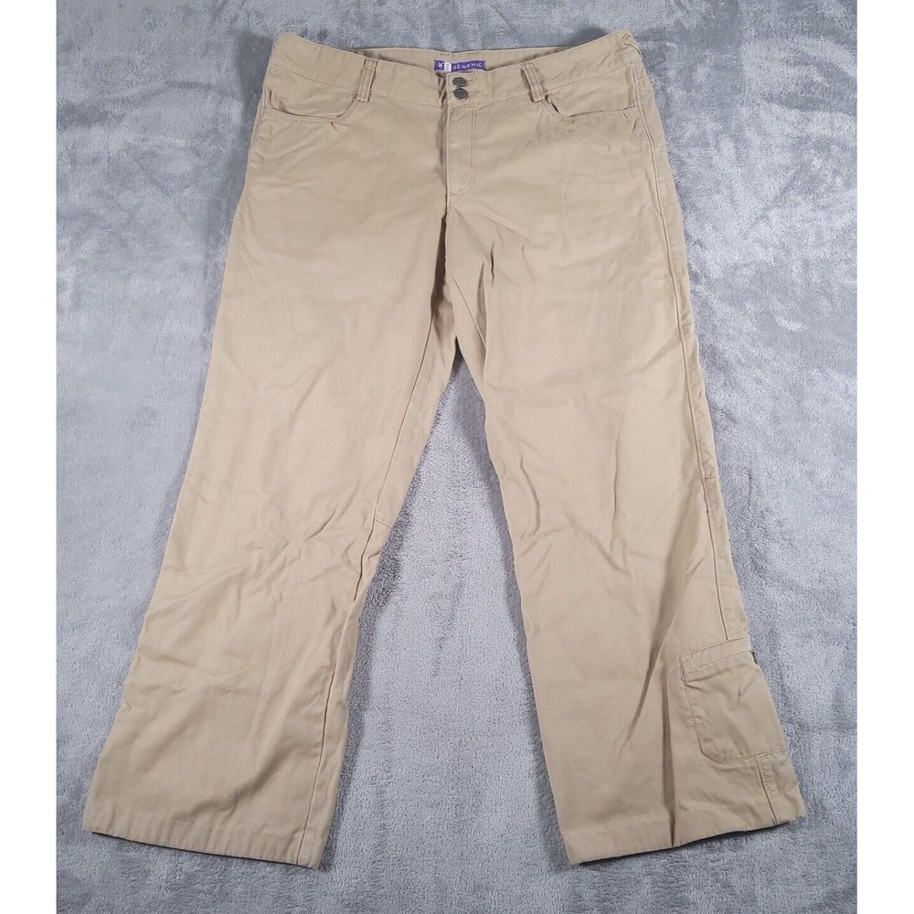 Ibex Womens Pants 12 (35 x 27) Canvas Cotton Straight Leg Mid Rise Crop Beige‎